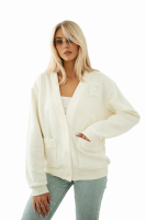 Kardigan Damski Luźny Fason z Kieszeniami Must Have - śmietana